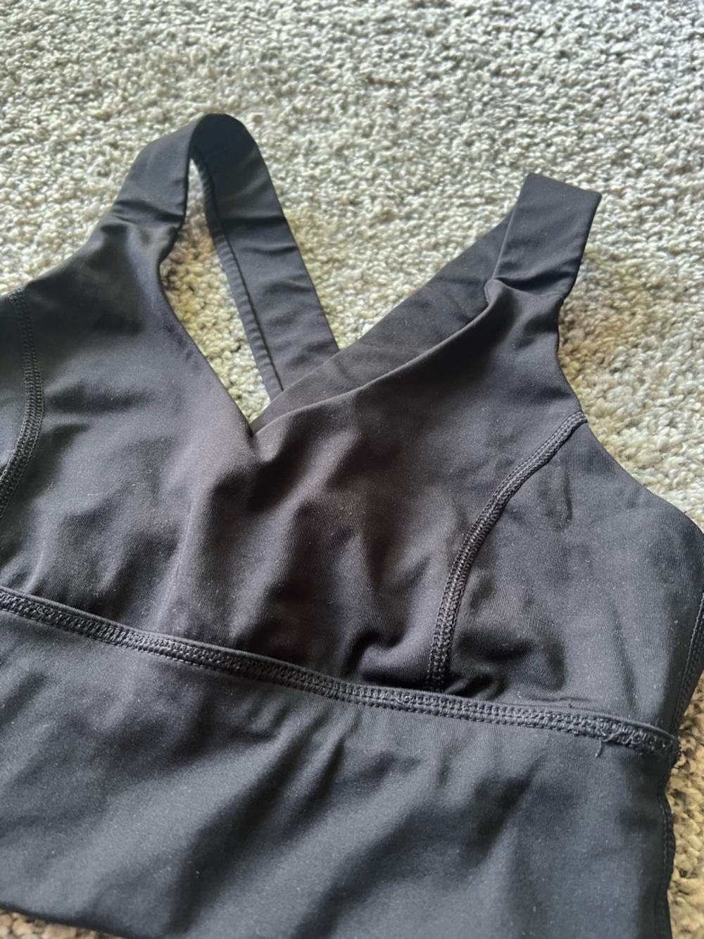 Everyday Comfort Black V-Front Sports Bralette